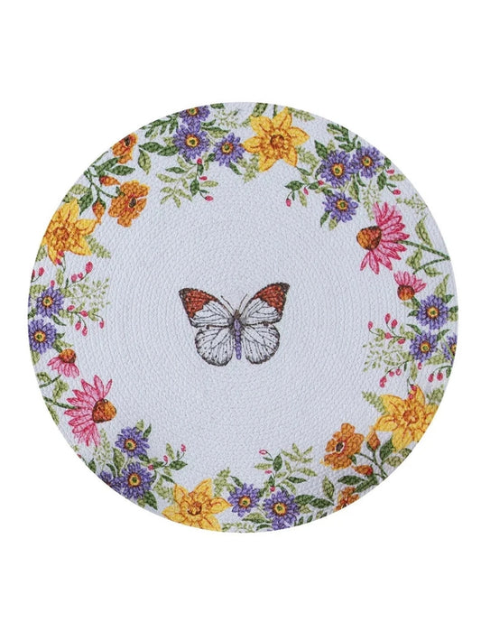 Placemat Braided Garden Walk Butterfly  14.5" R8384 