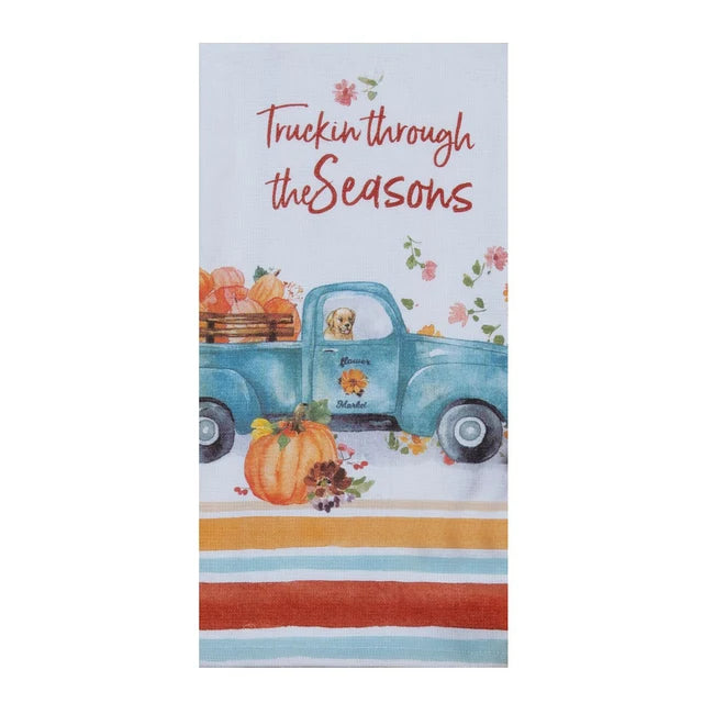 Tea Towel Aj Truckin Through The Seasons Autumn&nbsp; Dual Purpose Terry H6867