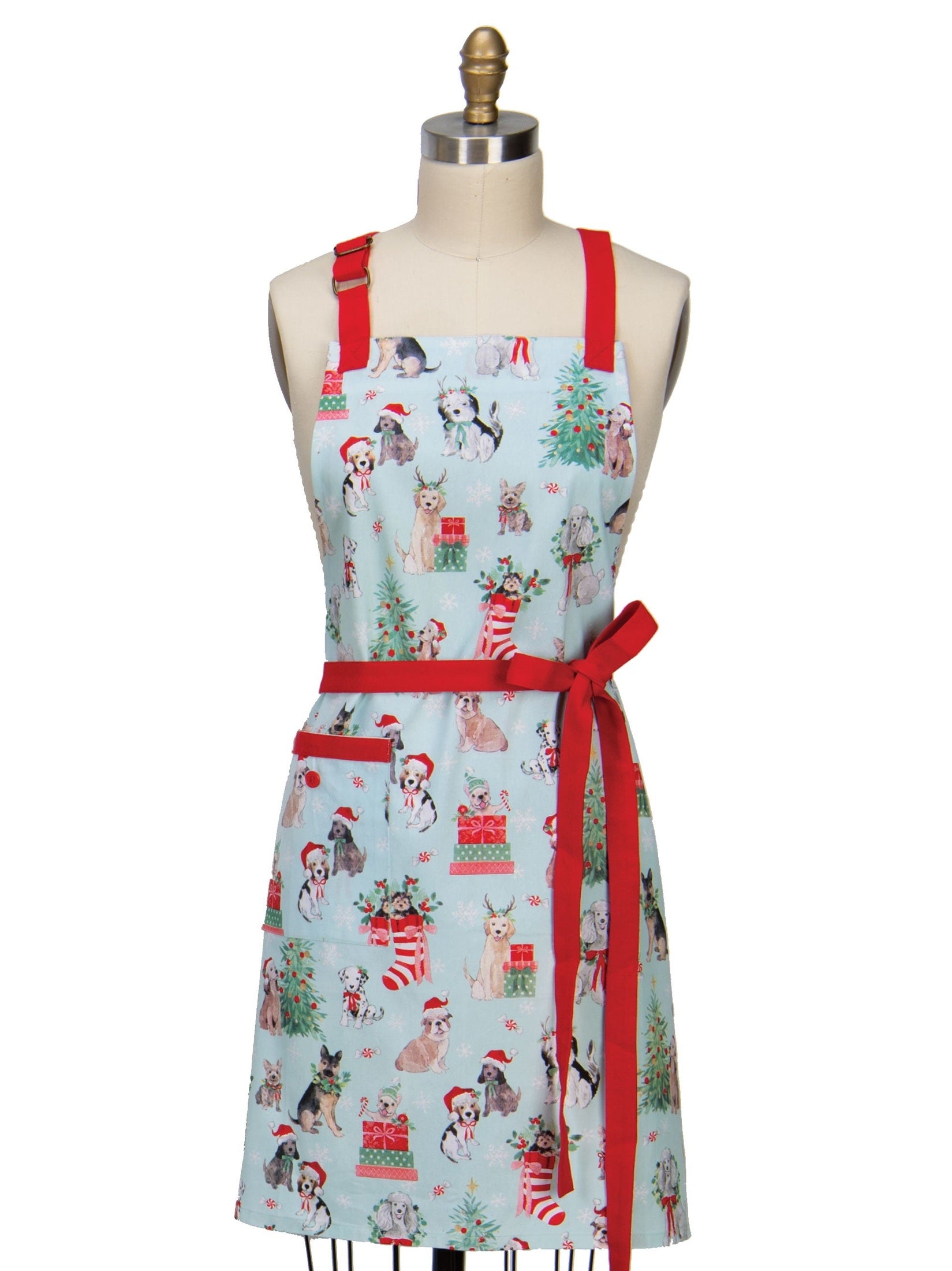 Apron Christmas Santa Paws Women's H6871