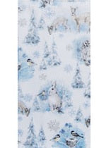 Tea Towel Christmas Lis Snowy Forest Bunny /  Deer Dual Purpose Towel H7160