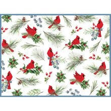 Drying Mat Countertop Micro Fiber Christmas Winter Blue Cardinal H7229