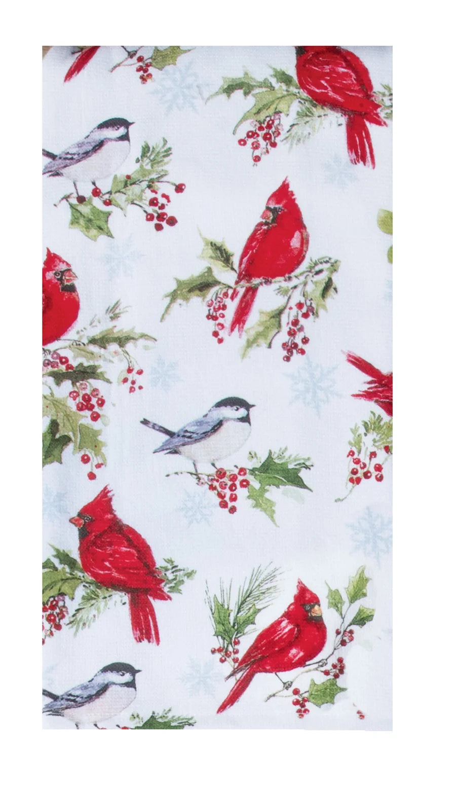Tea Towel Christmas Winterberry Birds Dual Purpose Towel H8353