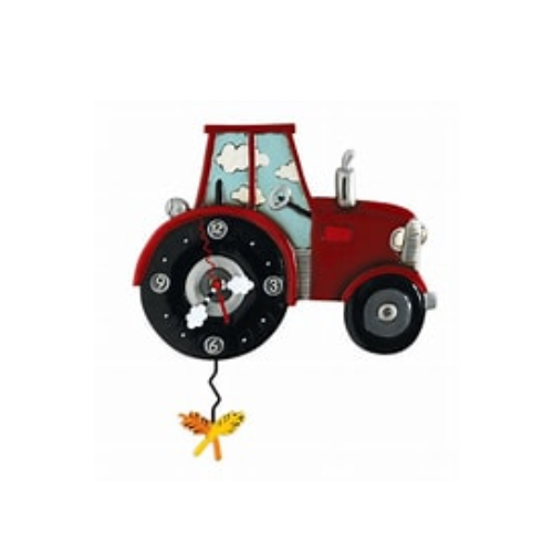 Wall Clock - Harvest Time Tractor - Red 