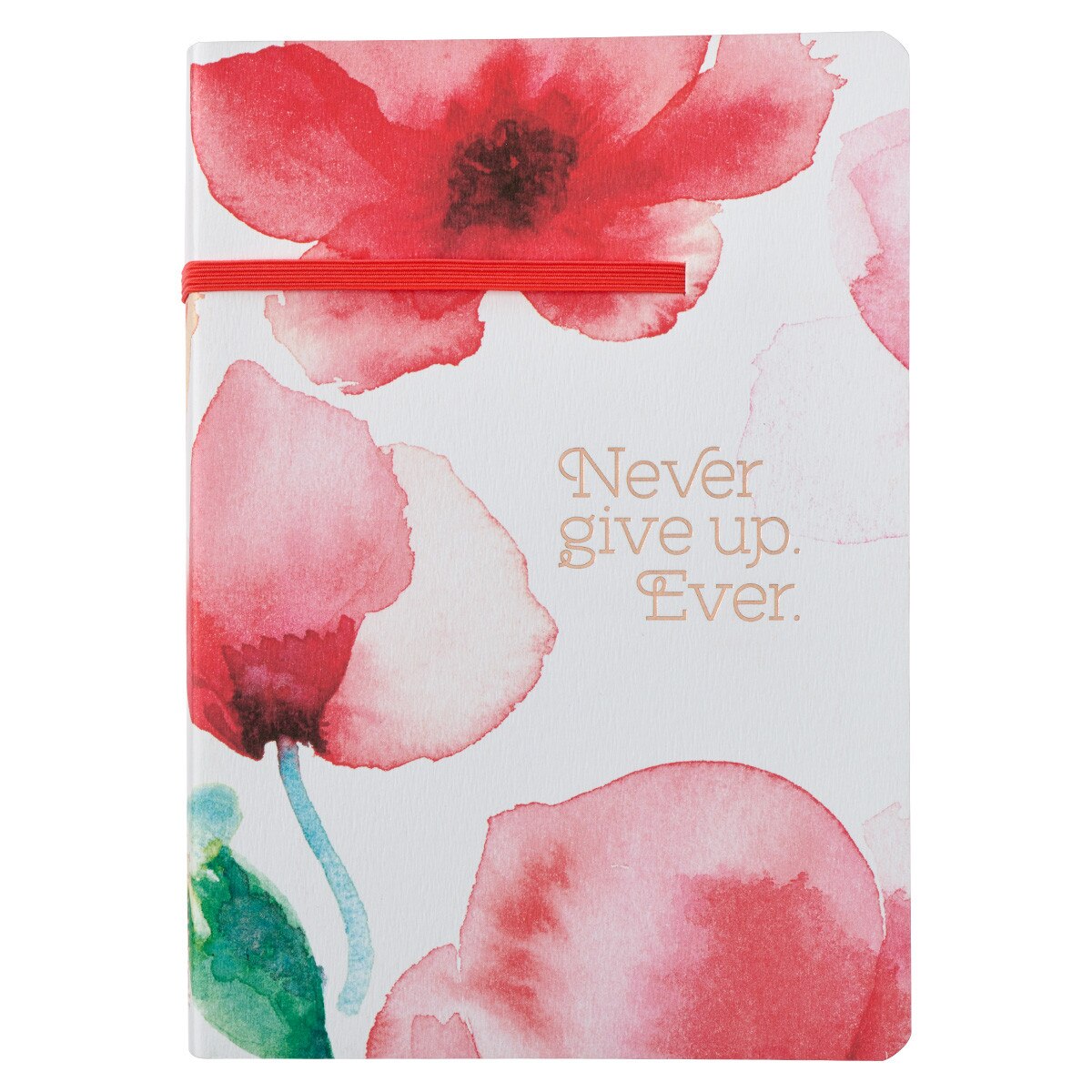 Note book Never Give Up Ever Coral Poppies Hfjl632 