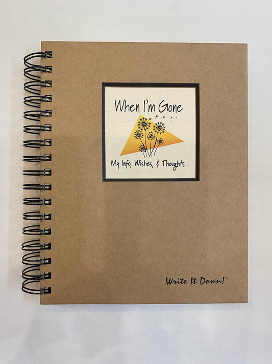 Notebook - Kraft color - JU-90  - When I'm gone Journal -Finial Wishes 