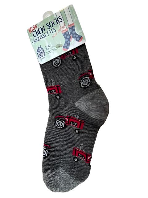 Children's Socks - Farm Tractors Grey 