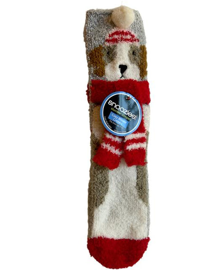 Socks-Women's-Snoozies-Slumber Sleepers -Winter Puppy- 