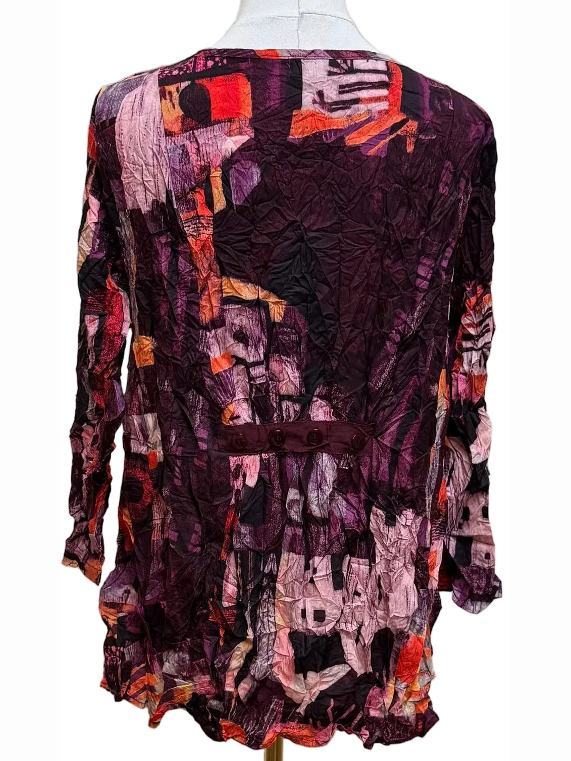 Shirt Pullover Woven Red&nbsp; 3/4 Sleeve 26646