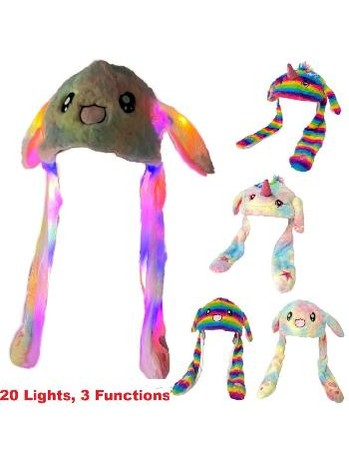 Children's Hat 20 Led Lights Flapping Ears Bunny/Unicorn 4Styles Wn78501