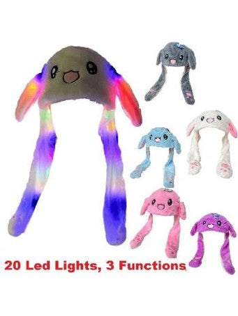 Children's Hat Solid Colors 20 Led Lights Flapping Ears Bunny/Unicorn 5 Styles Wn77849
