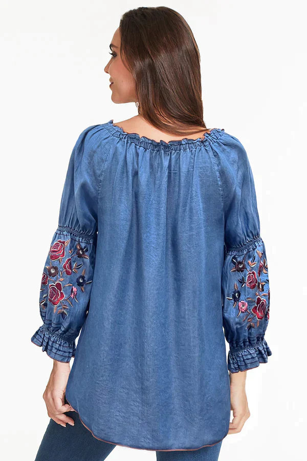 Women's Peasant Tunic - Indigo 