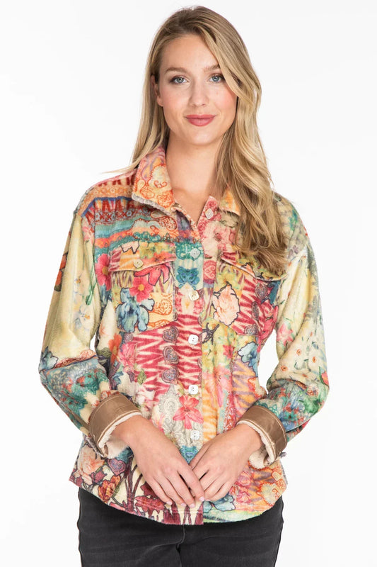Jacket-Multi Color PrintButton Front-Womens-J43643jm 
