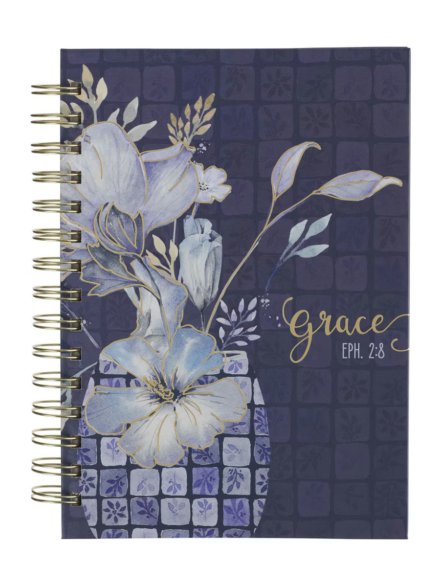 Book Journal Grace Eph.2:8 Blue Spiral Bound  Jlw236