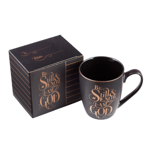 Mug Be Still & Know Black/Gold 14oz Mug464