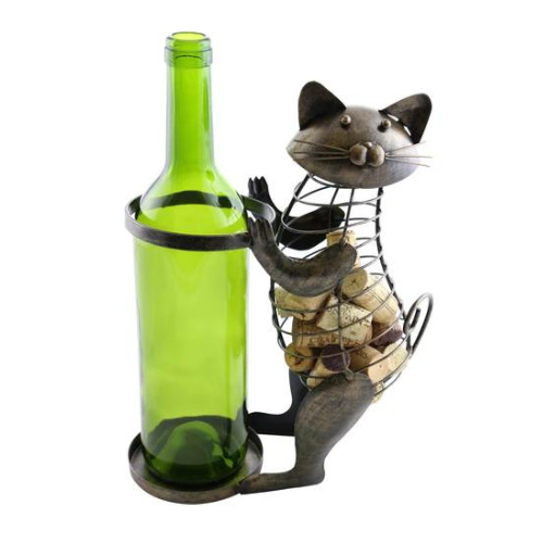 Bottle Holder 11" Cat Metal ZL701