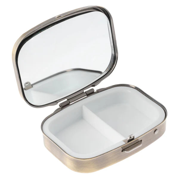 Pill Box Small Metal Mirrored Highly Medicated Ka-2154-04 