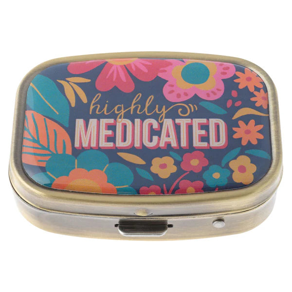 Pill Box Small Metal Mirrored Highly Medicated Ka-2154-04 