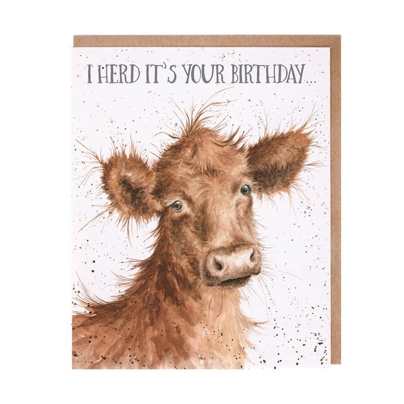 Card - AOC029 I Herd Its Your Birthday - Cow 