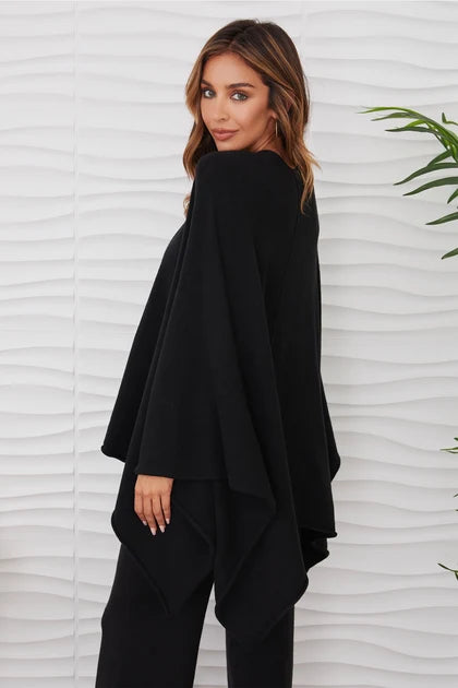 MILIO- Cardigan&nbsp; Black Open Knit Ultra Soft 55205
