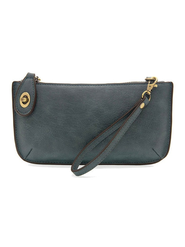 L8000-143 Women's Mini Crossbody Wristlet Clutch Washed Denim Bag 