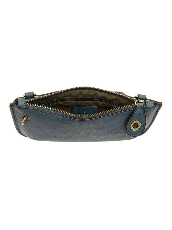 L8000-143 Women's Mini Crossbody Wristlet Clutch Washed Denim Bag 