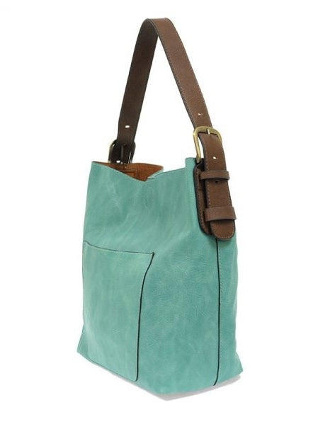 Classic Hobo Bag Coffee Handle True Turquoise L8008-101