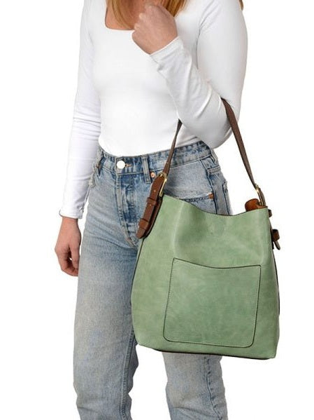  Classic Hobo Bag Coffee Handle Bermuda Green&nbsp;L8008-110