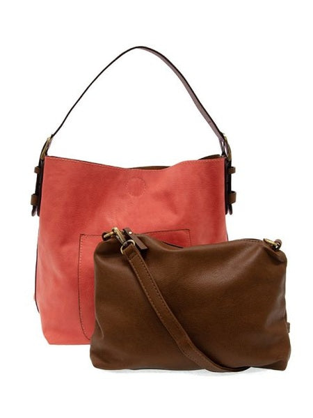 Classic Hobo Bag Coffee Handle Living Coral&nbsp;L8008-135