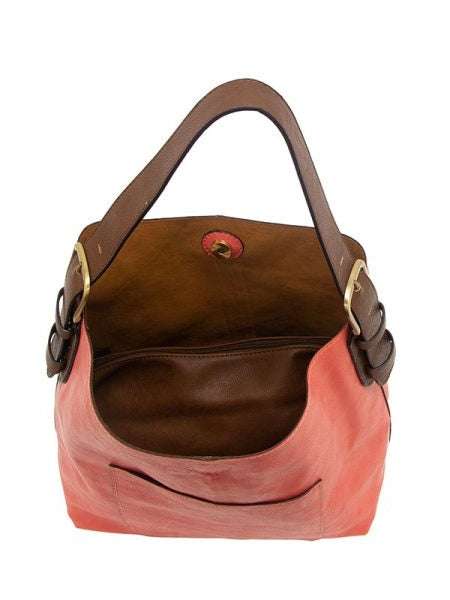 Classic Hobo Bag Coffee Handle Living Coral&nbsp;L8008-135