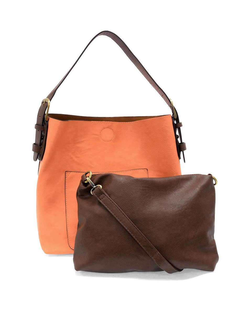 Classic Hobo Bag Coffee Handle Coral Peach L8008-155