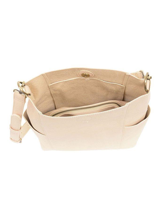 Kayleigh Side Pocket Bucket Bag L8089-01 Alabaster 