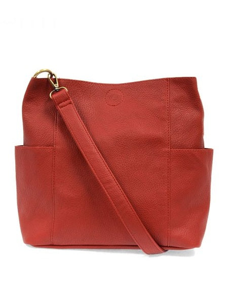 Kayleigh Side Pocket Bucket Bag - L8089-05 -  RED 