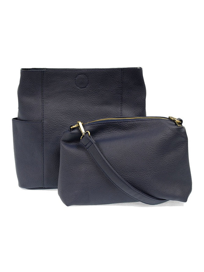 Kayleigh Side Pocket Bucket Bag - L8089-07 - Navy 
