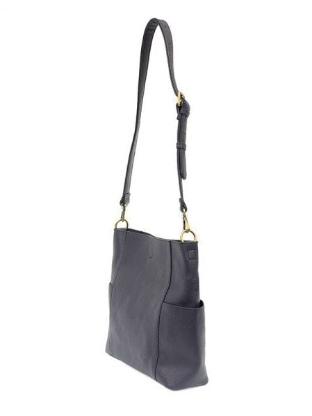 Kayleigh Side Pocket Bucket Bag - L8089-07 - Navy 