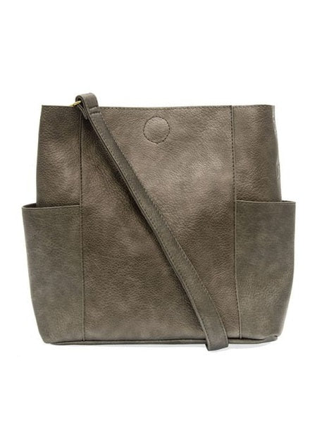 Kayleigh Side Pocket Bucket Bag  L8089-40   METALLIC PEWTER 