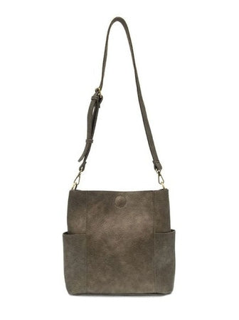 Kayleigh Side Pocket Bucket Bag - L8089-40 -  METALLIC PEWTER 