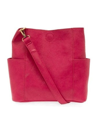 Kayleigh Side Pocket Bucket Bag - L8089-76 -  RUBY PINK 