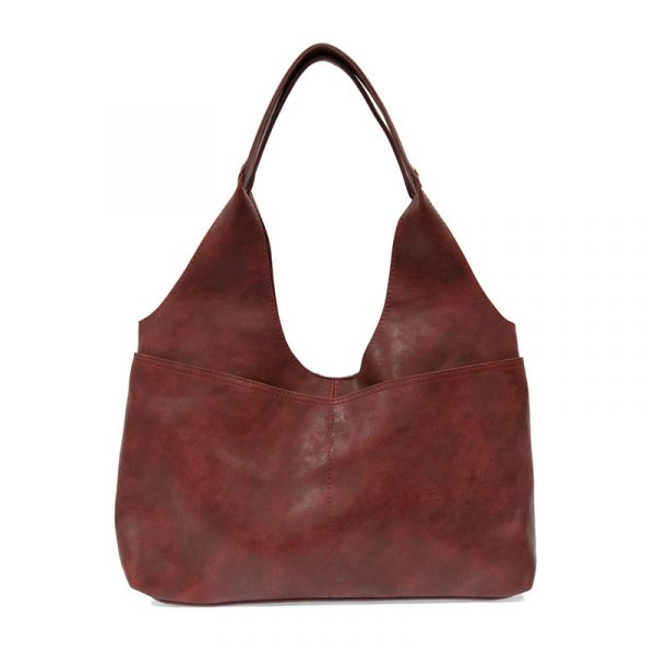 4 Pocket Hobo Bag - L8137-05 - Burgundy - Women's 