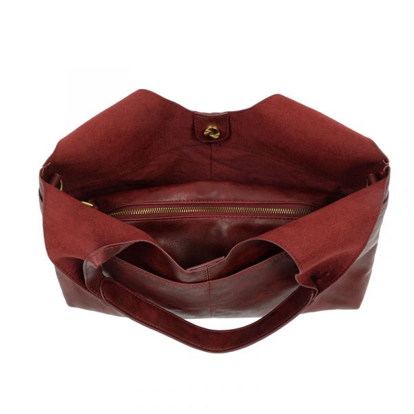 4 Pocket Hobo Bag - L8137-05 - Burgundy - Women's 