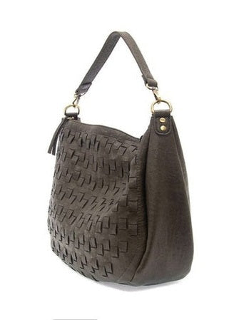 Kali Woven Slouchy Hobo Bag - L8146-98  -  Women's  CHARCOAL 