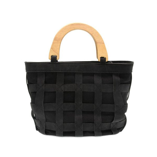 Wood Handle Bag - L8150-00-BLACK- Women's 