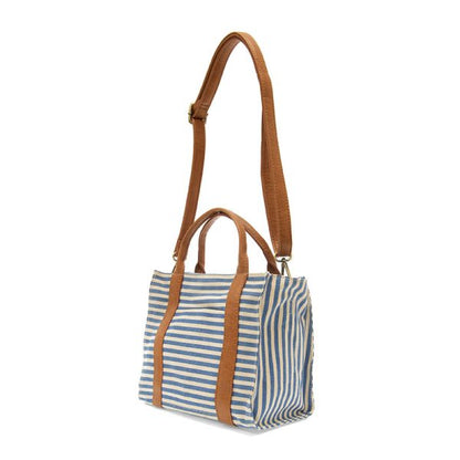 Gwen Striped Canvas Tote - L8169-06 -   Women's  BLUE & WHITE 