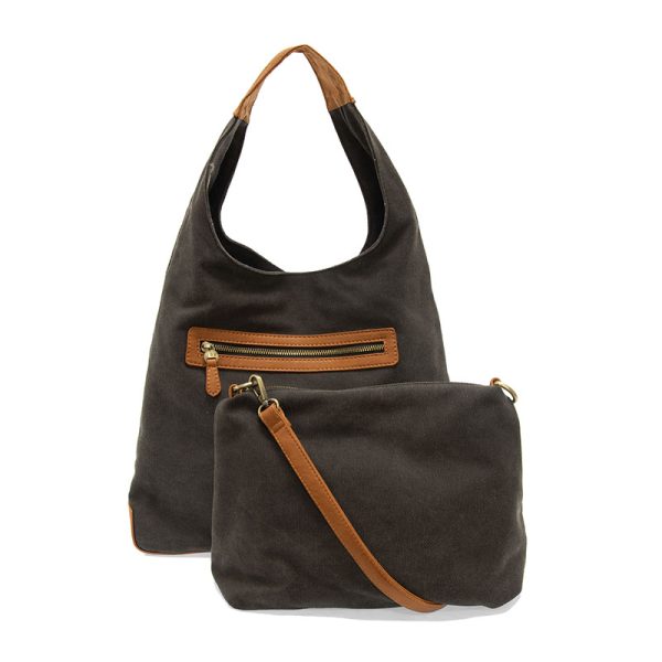 April Canvas Hobo Bag  - L8171-00  -  Women  BLACK 