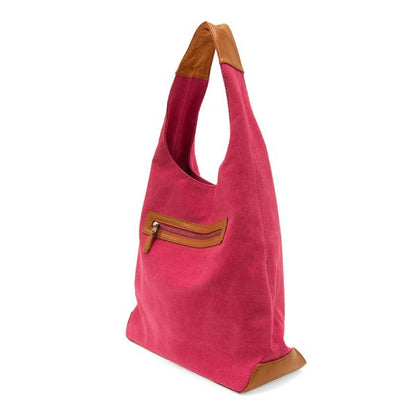 April Canvas Hobo Bag  - L8171-12  -  Women  MAGENTA 