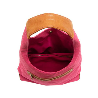 April Canvas Hobo Bag  - L8171-12  -  Women  MAGENTA 