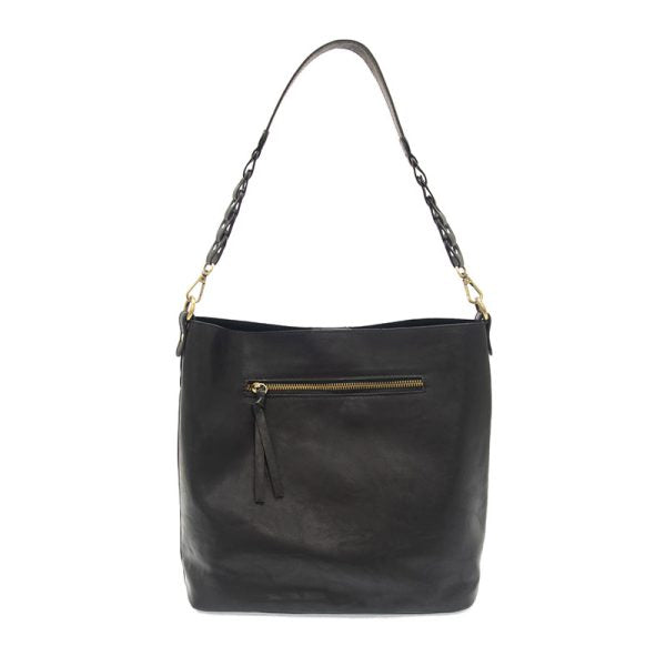 Tessa Convertible Hobo Bag with Link Strap - L8180-00  -  Women  BLACK 