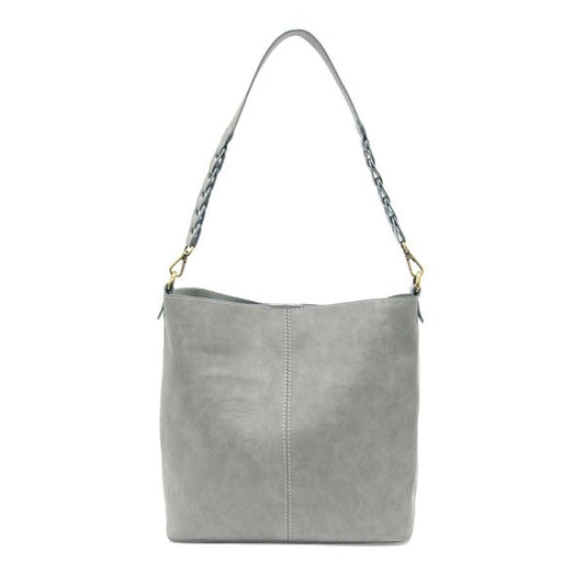 Tessa Convertible Hobo Bag with Link Strap - L8180-10  -  Women  GREY 