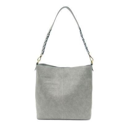 Tessa Convertible Hobo Bag with Link Strap - L8180-10  -  Women  GREY 