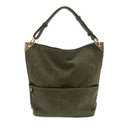 Darcy Zip Bucket Bag  -L8183-38  OLIVE- Women's 