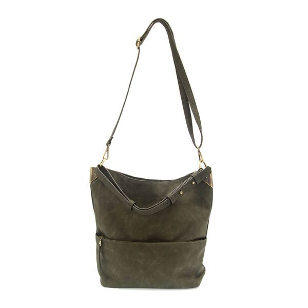 Darcy Zip Bucket Bag  -L8183-38  OLIVE- Women's 